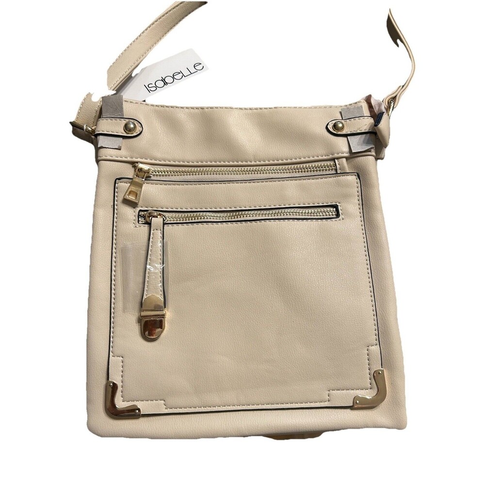 Isabelle Functional Multi Pocket Crossbody Bag off White  NWT
